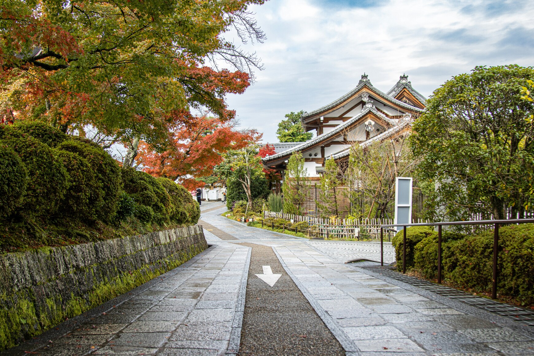 霧のかかった山あいの小径